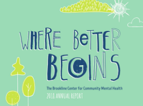 Cover of the 2018 annual report - features sketch of clouds, sky, and trees with blue text that reads "where better begins"