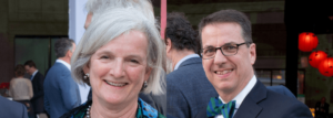 Georgia Johnson (left image) and Tom Gallitano (right image) are both pictured at the 2018 gala smiling at the camera